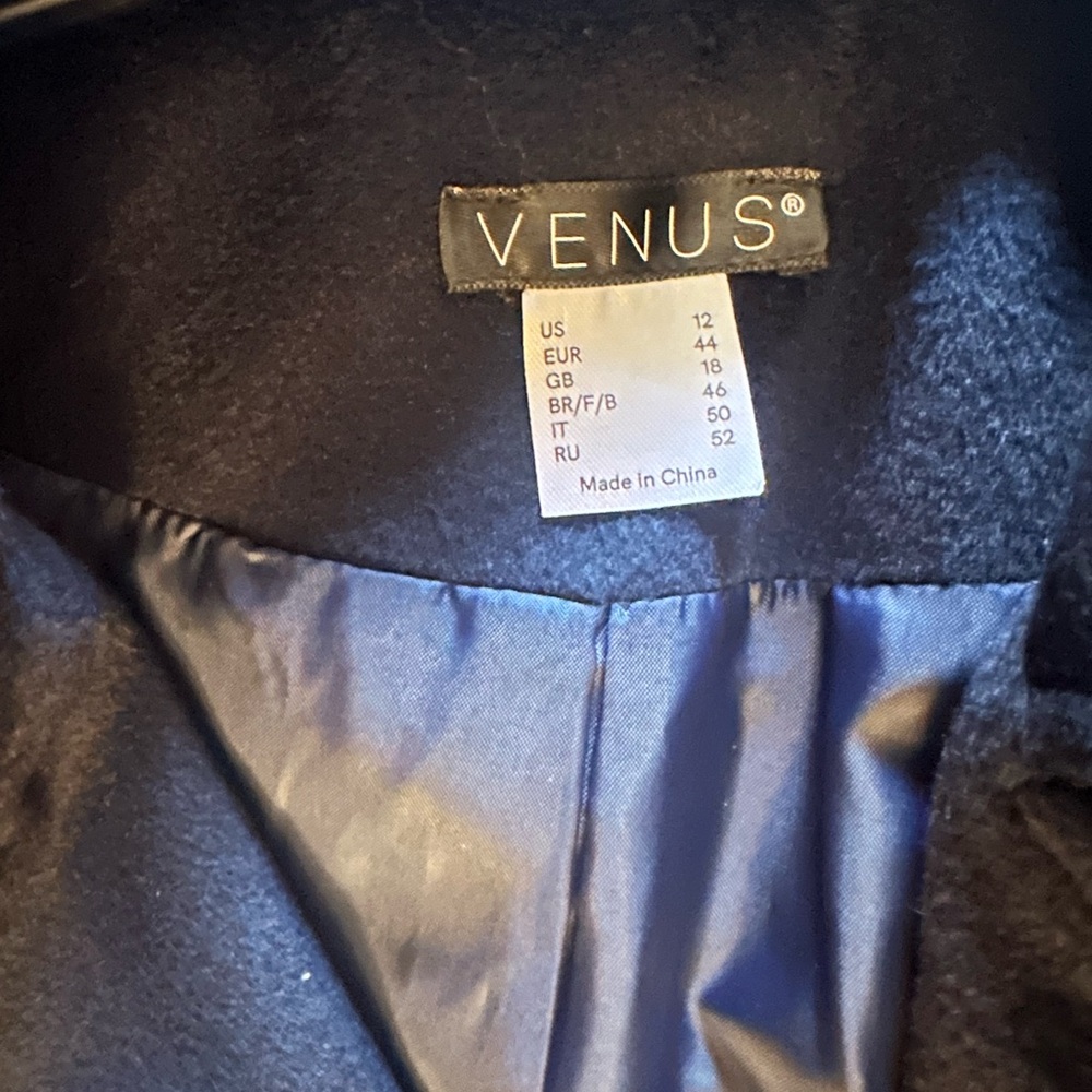 VENUS Black Trench Coat with Military Style - Picture 4 of 5